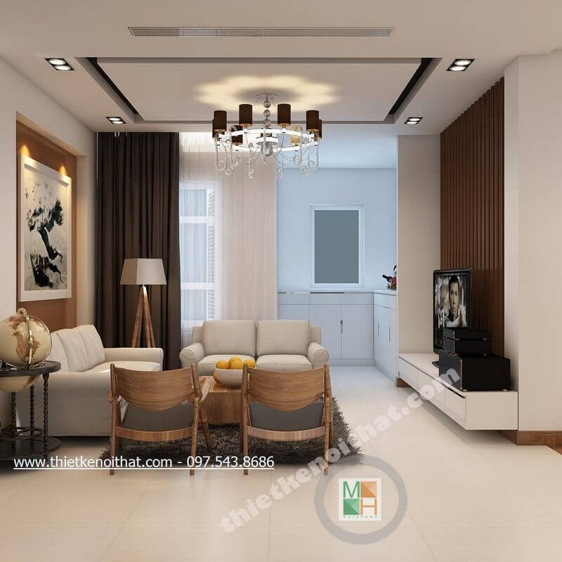 Thiết kế nội thất phòng khách hiện đại với tone màu trắng chủ đạo mang đến không gian tươi mới và sang trọng Chiêm ngưỡng các mẫu thiết kế phòng khách biệt thự, nhà phố đẹp