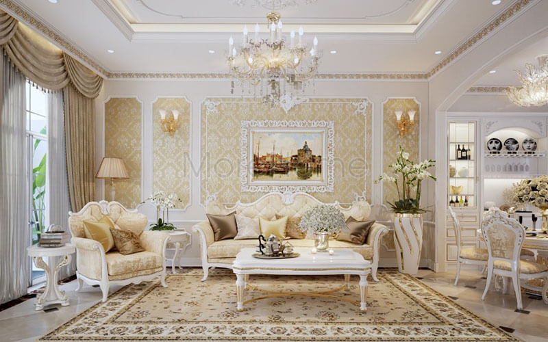 Mẫu thiết kế nội thất phòng khách tân cổ điển, cao cấp mang lại không gian căn nhà thật sang trọng Chiêm ngưỡng các mẫu thiết kế phòng khách biệt thự, nhà phố đẹp