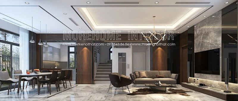 Trang trí nội thất biệt thự cao cấp hiện đại, lối bố trí khoa học giữa đồ gỗ nội thất mang lại không gian sang trọng, xứng tầm đẳng cấp chủ nhân ngôi nhà Thiết kế nội thất biệt thự