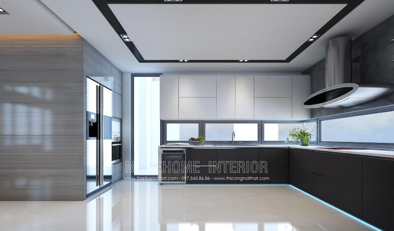 Gợi sự huyền bí và sang trọng cho không gian với mẫu tủ bếp gỗ công nghiệp màu đen Tủ bếp đẹp, sang trọng và đẳng cấp