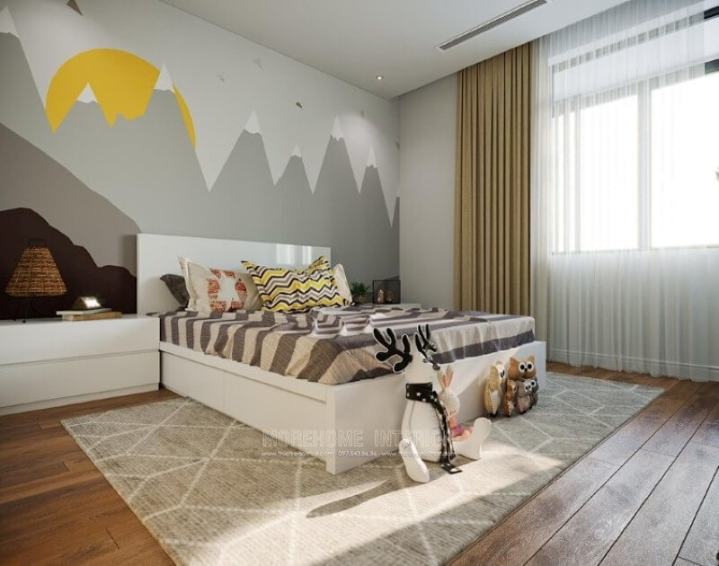 Giường ngủ gỗ acrylic cao cấp với gam màu trắng đơn sắc là một trong những xu thế tất yếu tăng kích thích thị giác vào các đồ chơi thông minh cho con. Thiết kế nội thất biệt thự