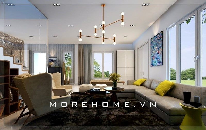 Bộ ghế sofa bọc da với phong cách thiết kế hiện đại mang đến sự sang trọng, đẳng cấp mỗi khi bước chân vào căn phòng.
